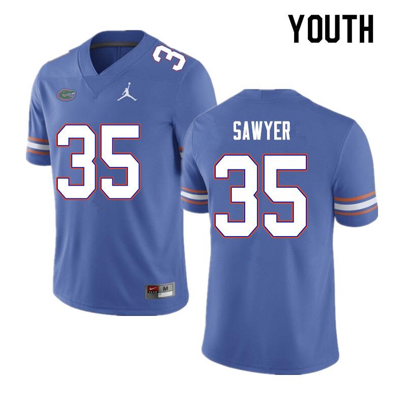 Youth #35 William Sawyer Florida Gators College Football Jerseys Sale-Blue